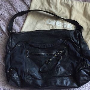 EUC Diesel Leather Purse midnight blue/black